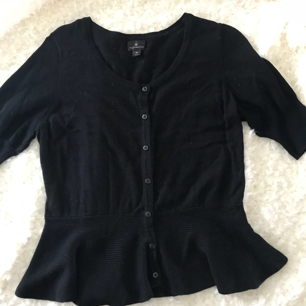 Peplum Black Cardigan